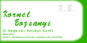 kornel bozsanyi business card