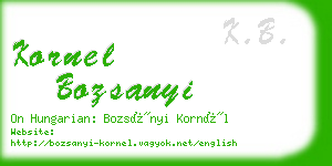kornel bozsanyi business card